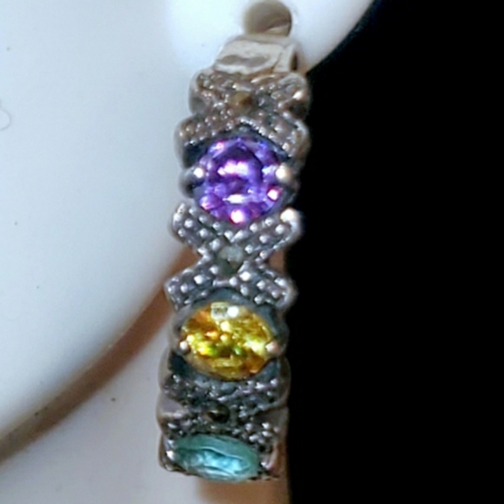 NEW Sterling Silver Boho Multi Stone Earrings